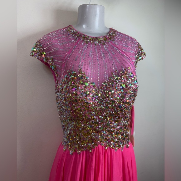 (W0) NWT Tiffany Designs Pink Evening Gown, size 8, Style #16126 - Picture 7 of 16